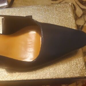 Blue and Gold Women's Sling Back Shoes